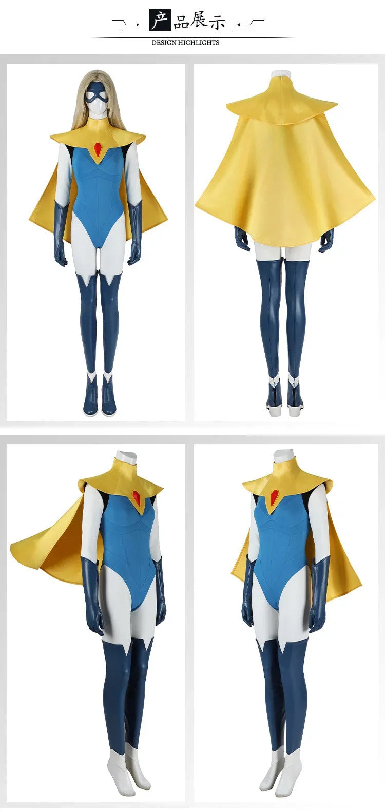 Shusheng-R Dispatch Blonde Blazer Cosplay Costume Superhero 3D Jumpsuit Shoes Sexy Women Zentai Female Halloween Party Bodysuit