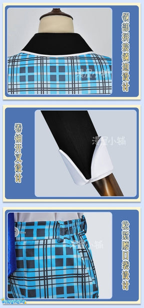 Hotori Tadase Cosplay Anime Shugo Chara! Costume Shawl Blue School Uniform Pant Suit Shirt Shorts Tie Roleplay Suits