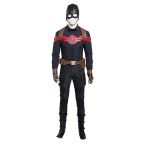 Movie Superhero Steven Rogers Captain Cosplay Hydra Costume Mask Shawl Gloves Pants Waist Bag Shoe Cover Halloween Men Uniform