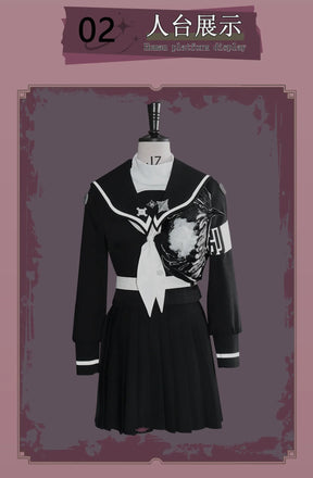 Tsukumo Kako Cosplay The Hundred Line -Last Defense Academy- Costume Halloween Women JK Uniform Coat Short Skirt Belt Tie Set
