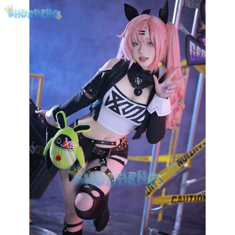 Game Zenless Zone Zero Nicole Demara Cosplay Costume Pink Wig Halloween Cute Girl Women New Year Party Cosplay Shorts Sexy Suit