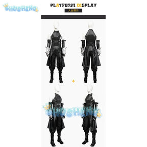 FF7 Sephiroth Cosplay Final Fantasy VII Costume Black Coat and Accessories Halloween Party Handsome Uniform youth Sephiroth Set