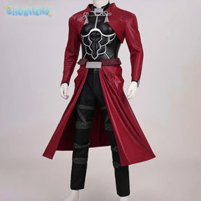 Anime Fate/stay nigh EMIYA Cosplay Arche Costume Black leather top apron pants set Halloween party handsome men women uniform