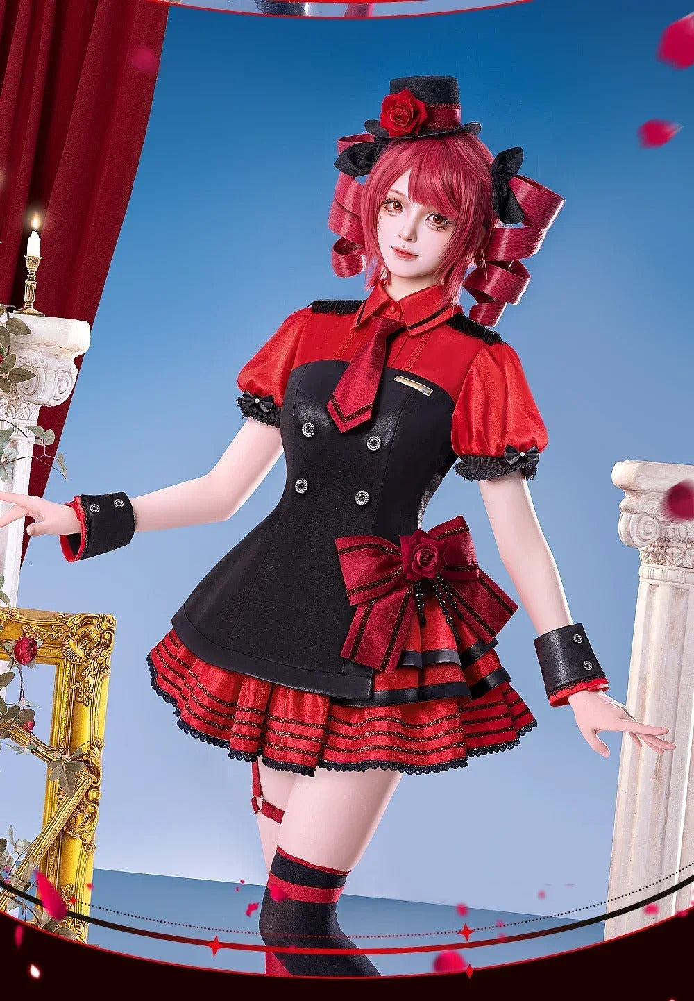 Kasane Teto Cosplay Costume Costume Gothic Night Uniform Halloween Carnival Party Christmas Play Role Clothes Clothing