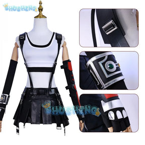 Tifa Lockhart cosplay fantasy wigs anime game Final Fantasy VII costume disguise adult women cosplay wherein Fantasia outfits