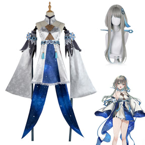 Game Genshin Impact Haagentus Cosplay Costume Beautiful Dress Rompers Scarf Sleevelet Socks Wig Belt