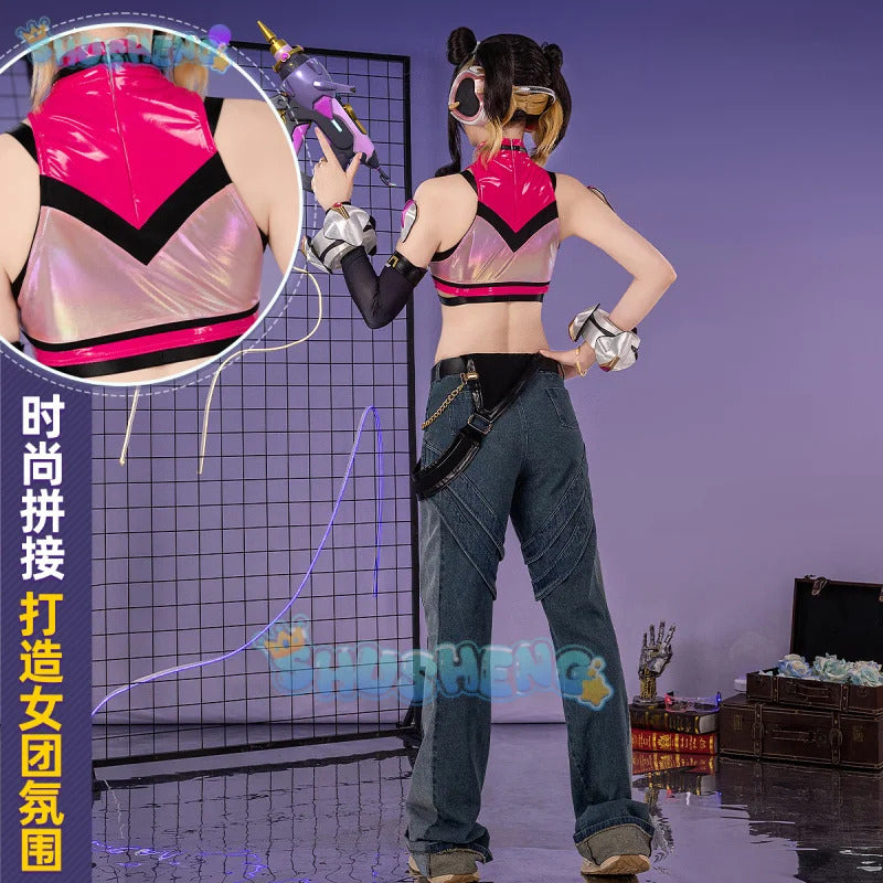 Game Juno OVERWATCH2 Cosplay OW Linkage Girl Goup Costume Halloween Party Sweet Women Uniform Props Accessories  Set