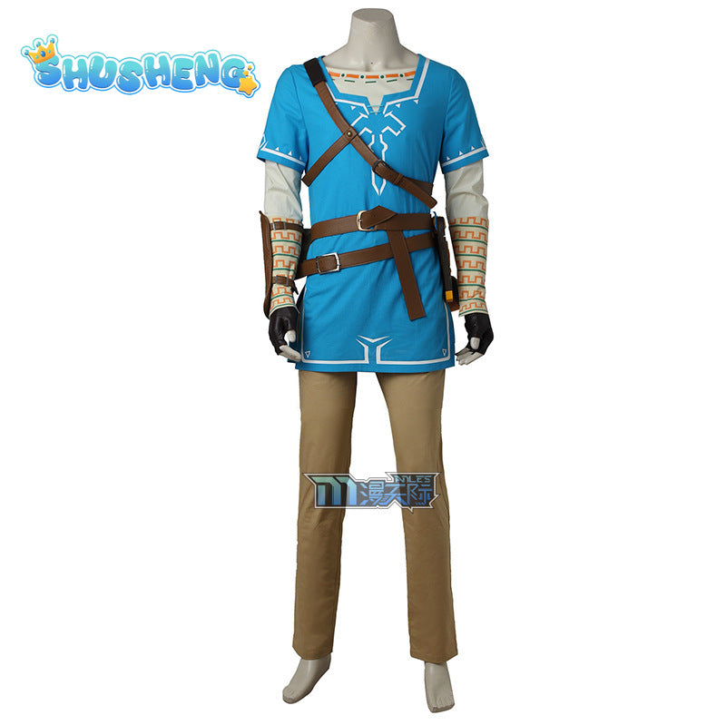 Game The Legend of Zelda Cosplay  Link Costume Shirt Cloak Accessories Sets Adult Kids Outfit For Carnival Party