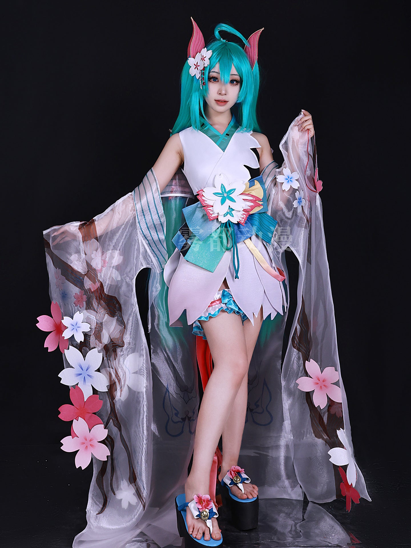 SSR Onmyoji RPG Collab x Miku Kimono Yukata Outfit Wig Shoes Anime Party Fancy Dress Halloween Cosplay Costume For Women Girls