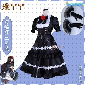 Kurumi Tokisaki Cosplay Costume Anime Date A Live Worst Spirit Dress Maid Uniform Headband Eye Patch Gloves Halloween