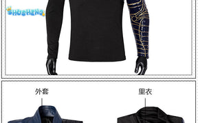 The Falcon and the Winter Soldier Bucky Barnes Cosplay Costume Outfit Coat+Pant Halloween Carnival Suit