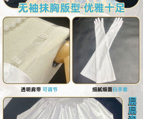 Takanashi Rikka Cosplay Anime Love, Chunibyo & Other Delusions Costume Gorgeous Wedding Dress and Accessories Halloween uniform