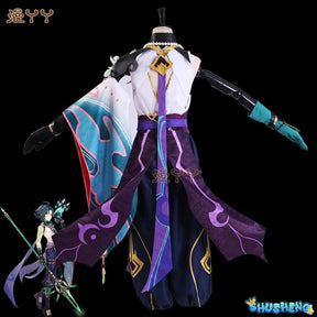 Genshin Impact Xiao Cosplay Costume Kimono Uniform Shoes Wig Mask Cosplay Anime Game Halloween Costumes for Men Women