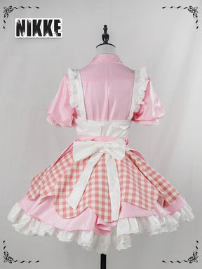Goddess of Victory: Nikke Kloster Cosplay Kurōsutā Costume Women Pink Halloween Party Lolita Sweet Dress Tie Socks Props Uniform
