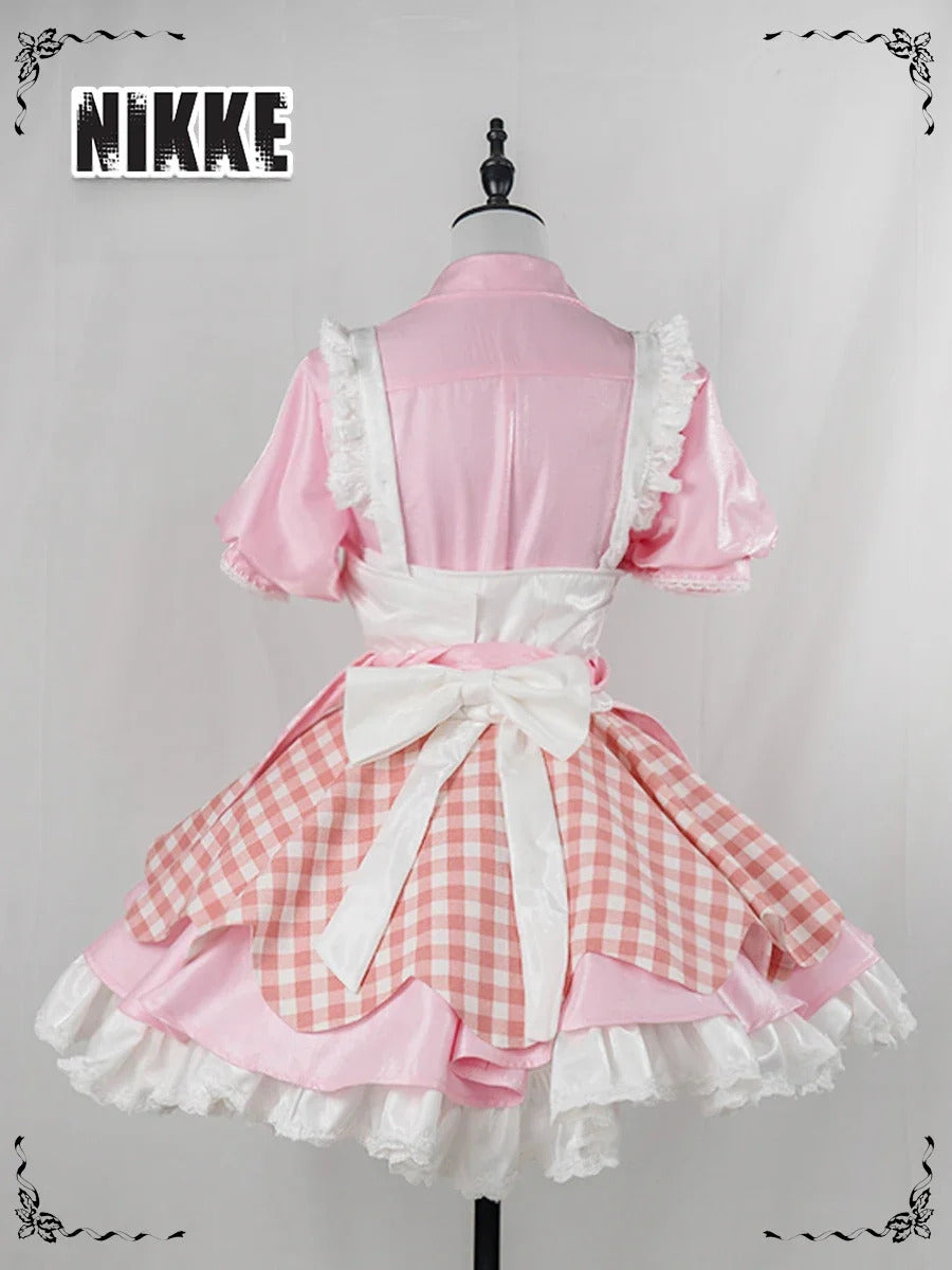 Goddess of Victory: Nikke Kloster Cosplay Kurōsutā Costume Women Pink Halloween Party Lolita Sweet Dress Tie Socks Props Uniform