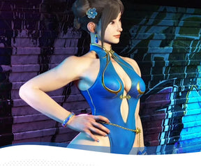 Shusheng-R Street Fighter 6 Chun-Li Cosplay Costume Sexy Swimsuit Props Accessories Women Halloween Carnival Party