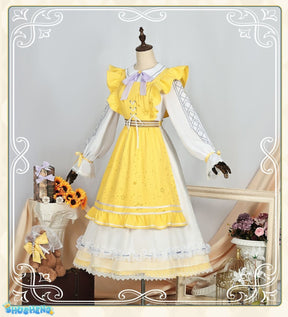 Anime Game Identity V Cosplay Anne Lester Toy Merchant Costume Shimmer Wig Yellow Dress Lolita Girls Halloween Suit Customized
