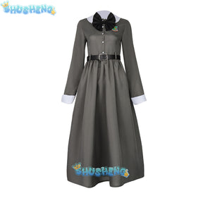 Kikoru Shinomiya Cosplay Costume  Anime Kaiju No. 8 Gray Dress Uniform Headwear Halloween Party Women