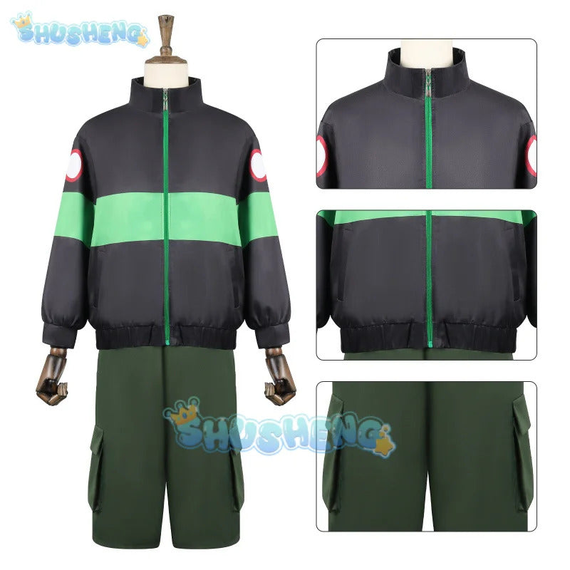 Anime Sakamoto Days Heisuke Mashimo Cosplay Costume Black Green Jacket Pants Halloween Party for Women Men Props Carnival