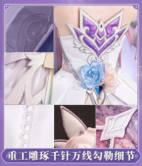 Shusheng-R Honkai: Star Rail Cyrene Women Elegant Dress Uniform Cosplay Costume Headwear props Halloween Party Role Play Outfit