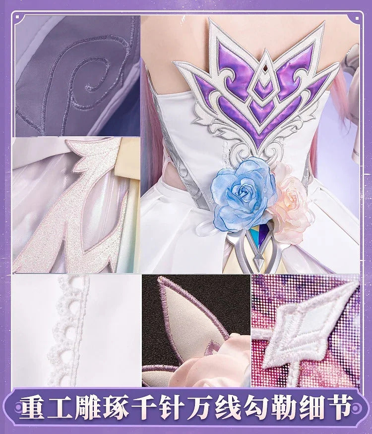 Shusheng-R Honkai: Star Rail Cyrene Women Elegant Dress Uniform Cosplay Costume Headwear props Halloween Party Role Play Outfit