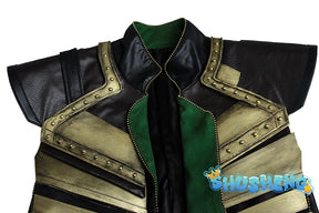 Film Thor：The Dark World Cosplay Loki Odison  Full set of handsome black armor men's uniform