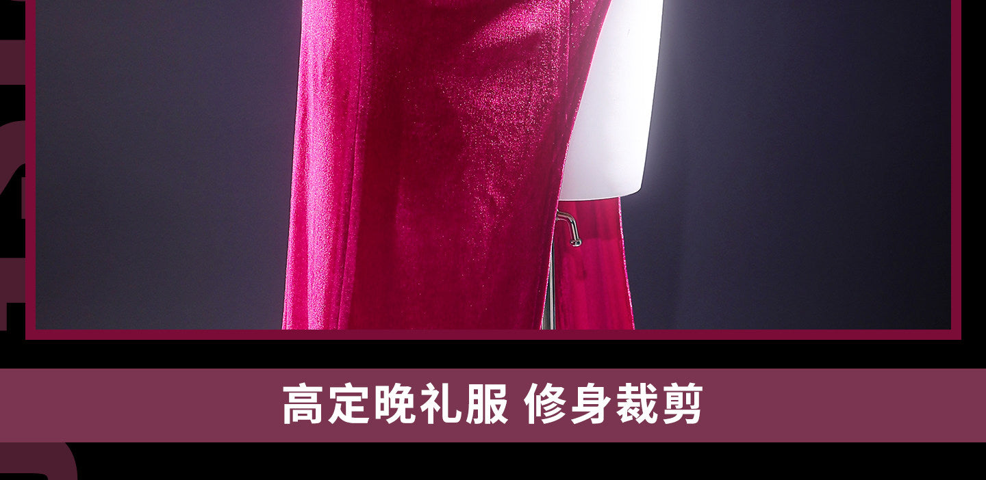 Shusheng-R Anime Hazbin Hotel Angel Dust Sequin Velvet Dress Cosplay Costume XS-XXXL