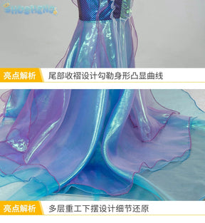 New Movies Ariel girl Princess Dress Little Mermaid Cosplay Kids Costume Party Carnival Children Halloween Clothes Adult set
