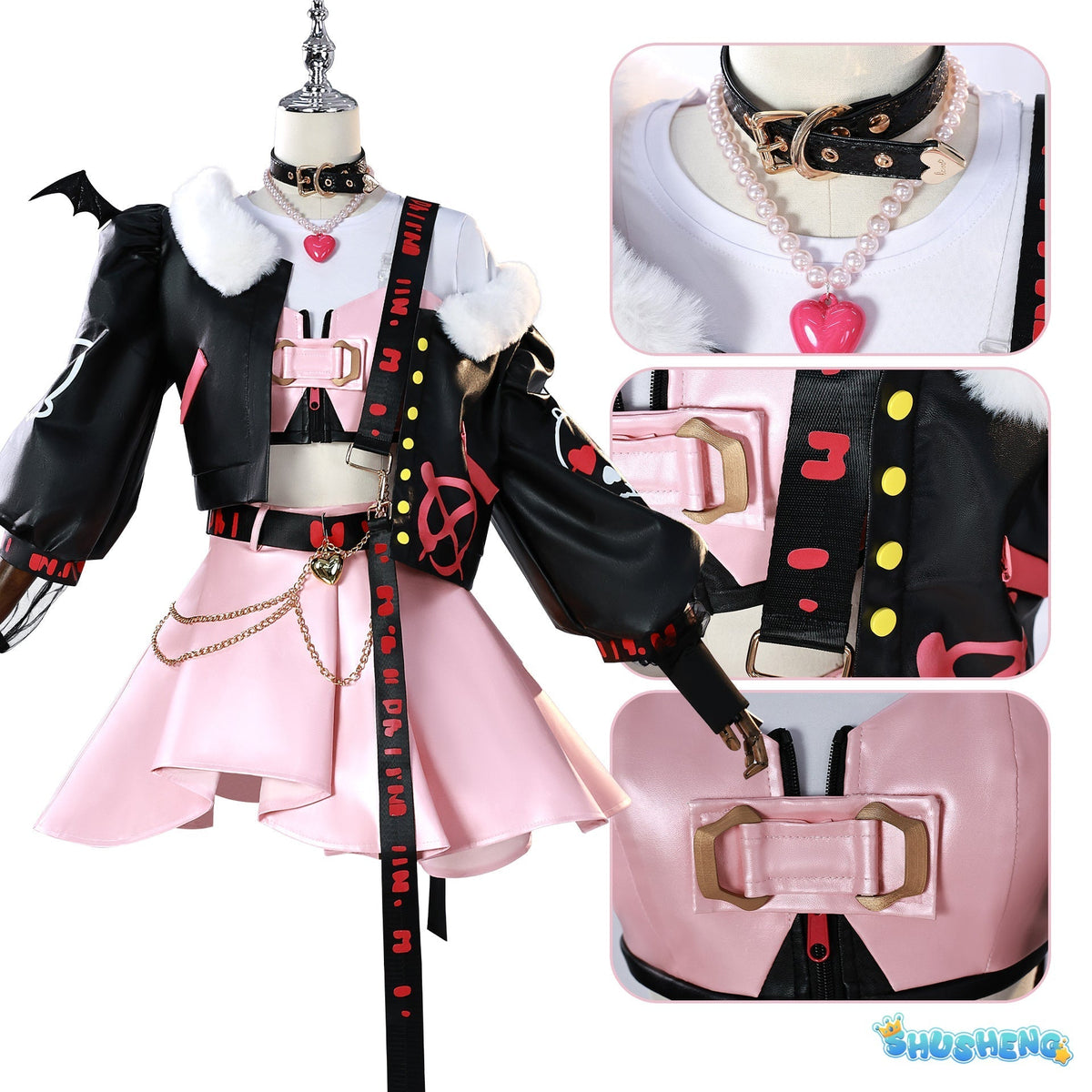 Anime Luo Tianyi Cosplay Costume  Women Lovable Rock and Roll Halloween Carnival Uniform