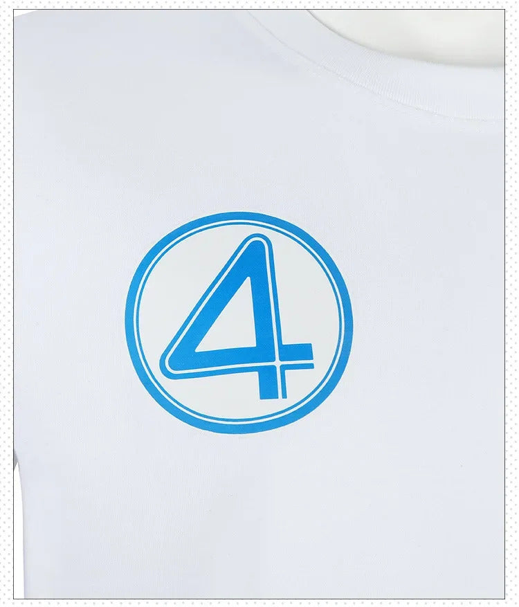 Fantastic Four Mr.Fantastic Invisible Woman Human Torch The Thing Cosplay Costume White Short Sleeve Uniform Halloween Carnival