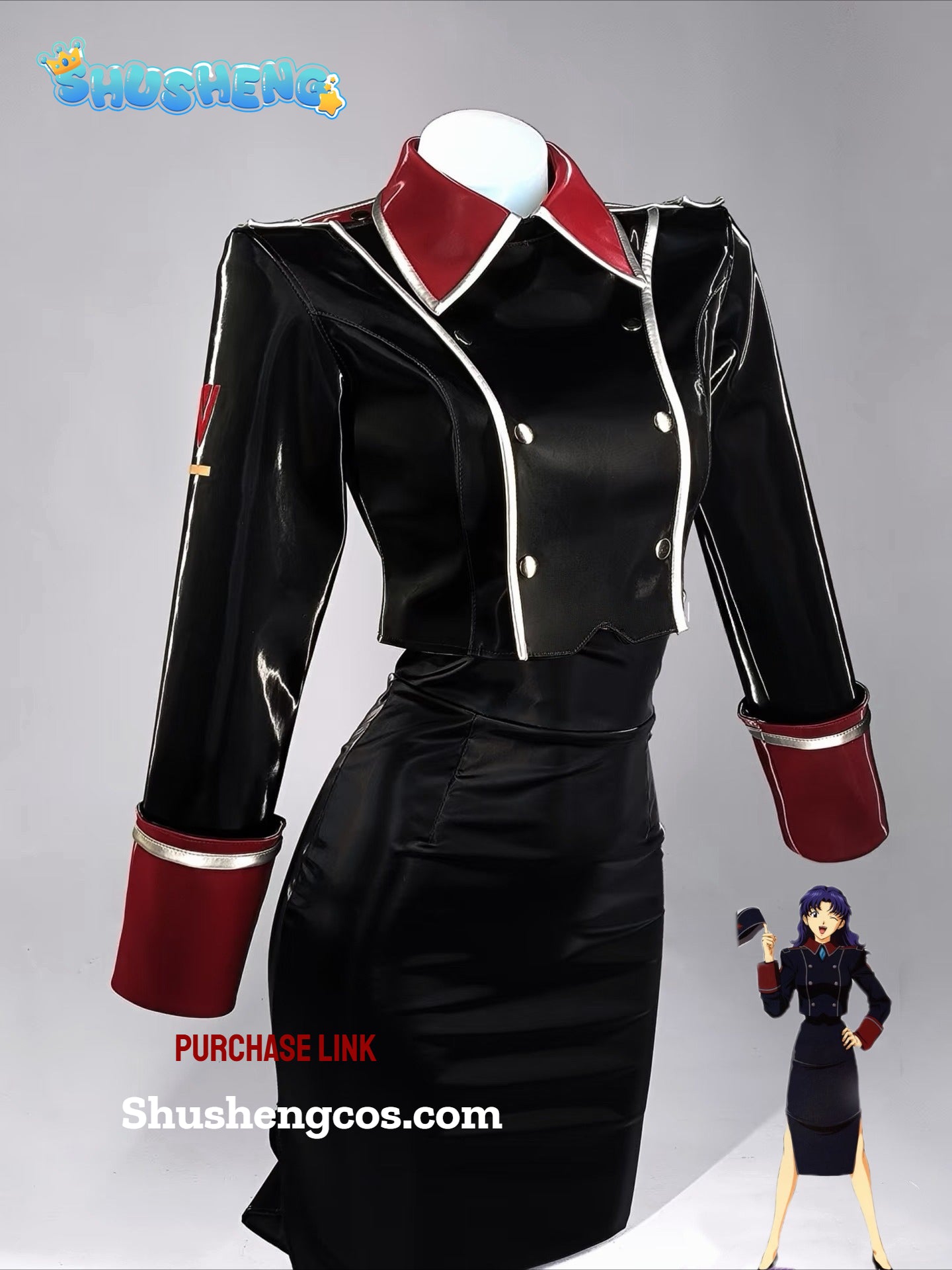Cosplay Series:  Neon Genesis Evangelion EVA Misato Katsuragi Cosplay Costume Captain Uniform Outfit Shushengcos