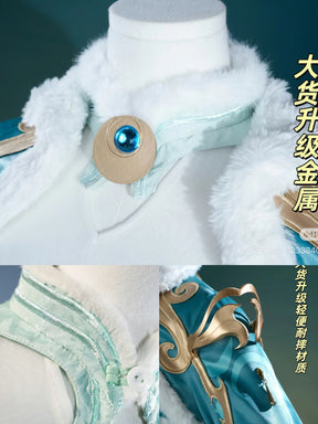 Shusheng-R Genshin Impact Zibai Cosplay Costume Role Play Women Girls Elegant Halloween Party Dress Suit Full Set