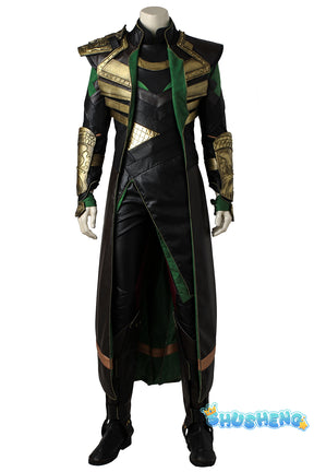 Film Thor：The Dark World Cosplay Loki Odison  Full set of handsome black armor men's uniform