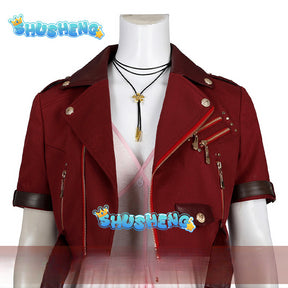 Final Cosplay Fantasy VII Rebirth Aerith Gainsborough Cosplay Uniform Set Women Girls Dress Outfit Halloween Party Suit Color