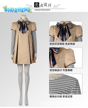 M3GAN Cosplay Costume Wig Megan Doll Dress and Coat For Kids Girls Long Sleeve Dresses Halloween Carnival Outfit Children Women