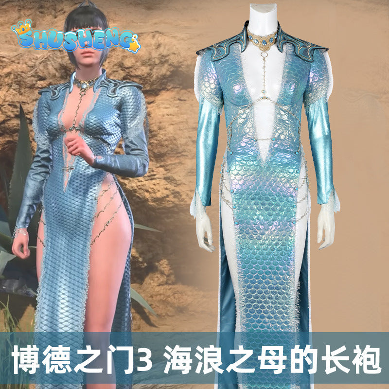 Baldurs Cos Gate 3 Shadowheart Cosplay Wavemothes Robe Costume Disguise Adult Women Outfit Fantasia Halloween Carnival Suit