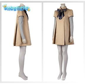 M3GAN Cosplay Costume Wig Megan Doll Dress and Coat For Kids Girls Long Sleeve Dresses Halloween Carnival Outfit Children Women