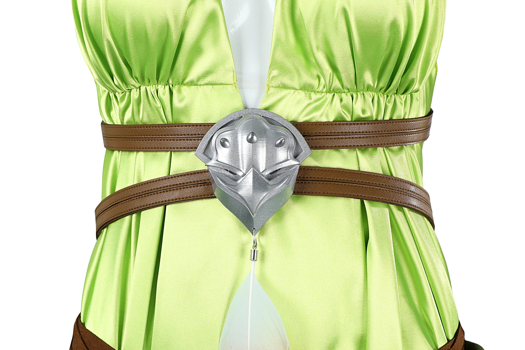 Nophica Cosplay Costume Fantasy XIV:A Realm Reborn Nophica Roleplay Outfit Green Silk Dress Accessories for Halloween Ball Party