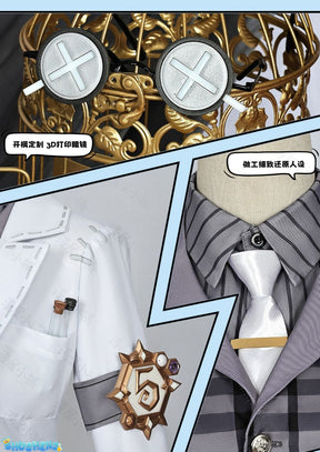 Identity V Gatto Cosplay Aesop Carl Embalmer Men's Costume Beautiful Suit Uniform Role Play Outfit for Halloween Party