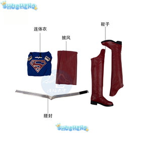 Superhero Cosplay Blue Bodysuit SuperWomen Zentai Costumes Womloak SuperGirl Cos Jumpsuit Rompers Aldult Outfits Role Play