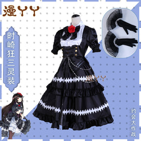 Kurumi Tokisaki Cosplay Costume Anime Date A Live Worst Spirit Dress Maid Uniform Headband Eye Patch Gloves Halloween