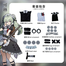 Corin Wickes Cosplay Costume Wig Bag Game Zenless Zone Zero Dress Gothic Maid Skirt Green Double Ponytail Hair Chain Apron Socks