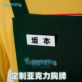 Taro Sakamoto Cosplay Anime Costume Sakamoto Days Lu Shaotang Yellow Pants Apron Glasses Halloween Party Women Men T-Shirt