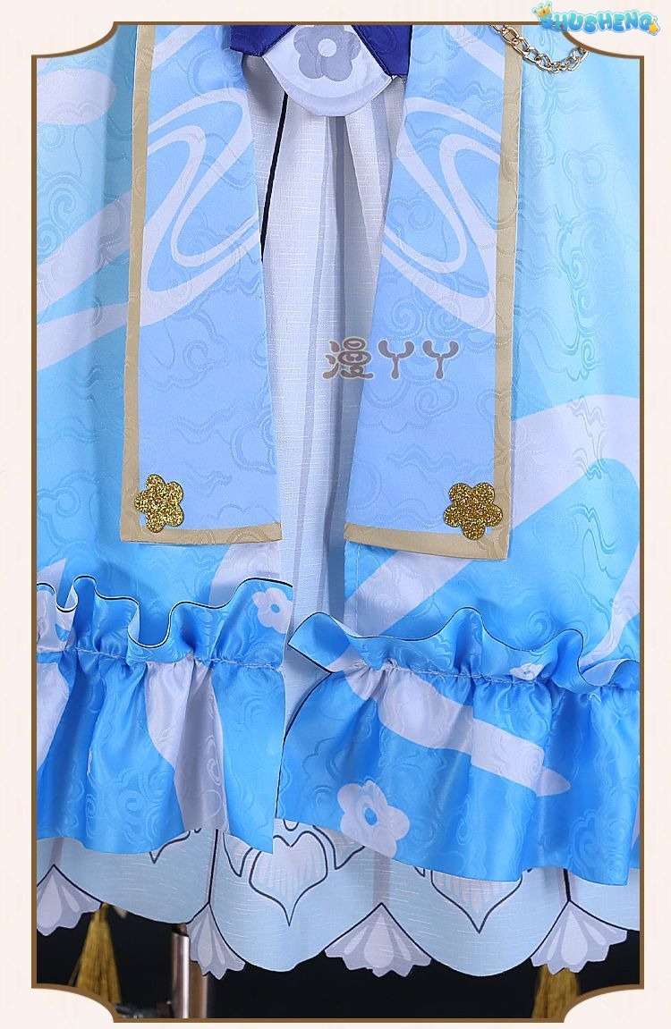 Genshin Impact Kamisato Ayaka New Skin Cosplay Costume Ayaka New Outfits Springbloom Missive Dress Hat Fan Ayaka Dress