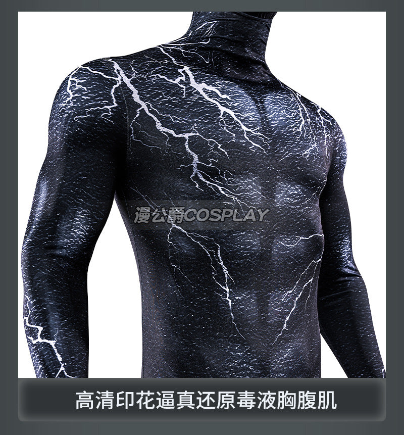 Black Venom Symbiote  Costume Cosplay 3D Printed Spandex Superhero Zentai Suits Bodysuit Halloween Costume Adult