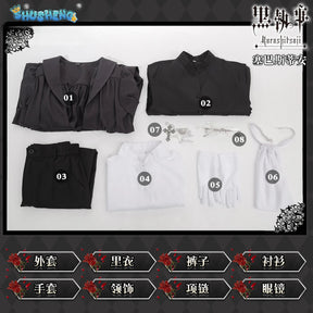 Anime Black Butler Ciel Phantomhive Sebastian Boarding School Chapter Uniform Suit Cosplay Costume Halloween Party Outfit