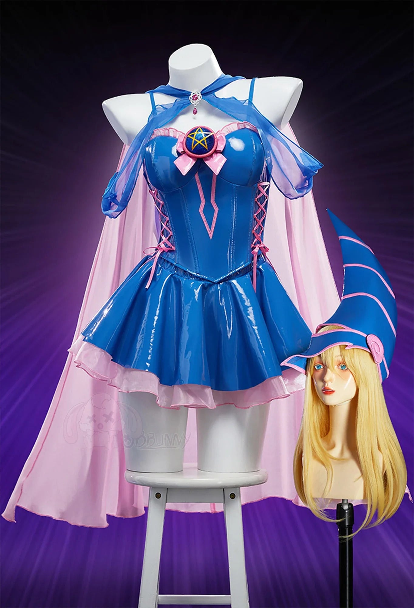 Black Magician Girl BMG Cosplay Dark Magician Girl DMG Costume Sweet leather top skirt headwear prop set Halloween women uniform