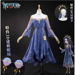 Shusheng-N Game Identity Ⅴ Ada Mesme  Psychologist Cosplay Costume Crown headwear glasses props wig dress set Halloween sexy purple uniform