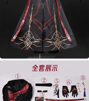 Shusheng-N Love and Deepspace Xavier Cosplay Costume Black Hunter Uniform Shimmering Moonlight Halloween Party Women Men Carnival