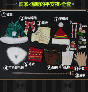 Identity V Edgar Valden Painter Warm Christmas Eve QiZhen Fashion Game Suit Lovely Uniform Cosplay Costume Party Outfit